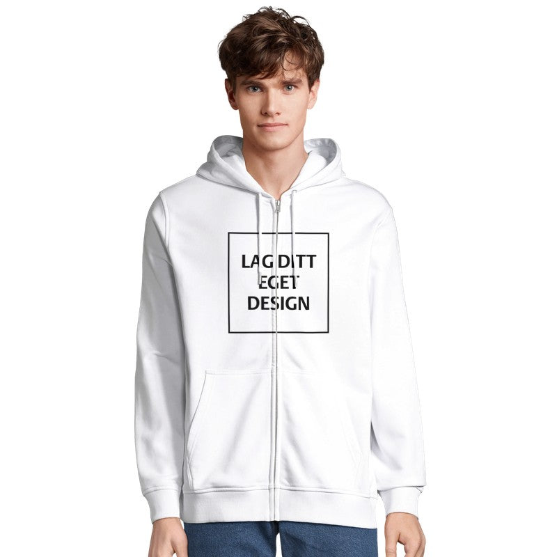 Organisk Hettejakke med Eget Trykk | Unisex Glidelåshettegenser