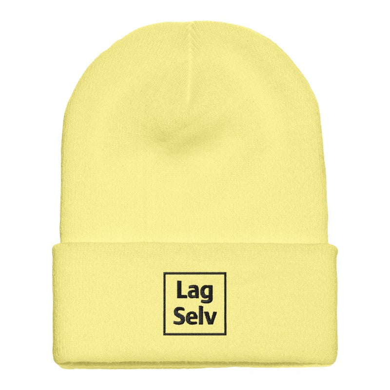 Klassisk Ribbestrikket Lue med Broderi | Design din egen lue