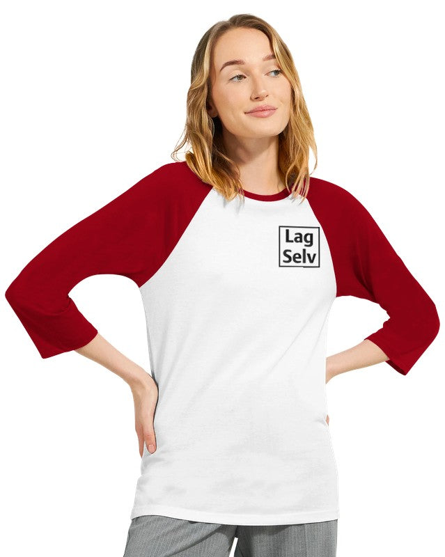 Lag din egen Unisex Raglan T-skjorte med 3/4 ermer | Med Eget Broderi