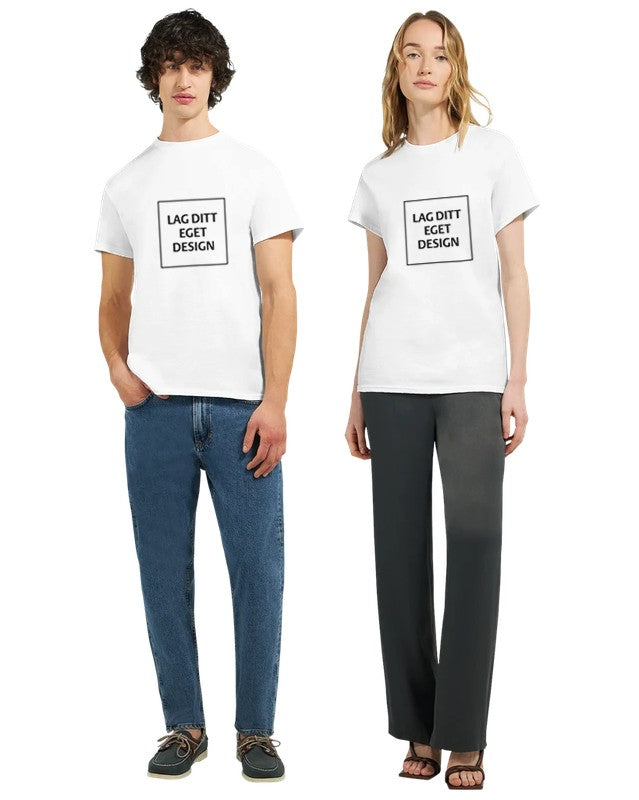 Design din egen unisex t-skjorte med trykk | Personlig bomulls-t-skjorte