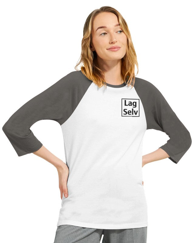 Lag din egen Unisex Raglan T-skjorte med 3/4 ermer | Med Eget Broderi