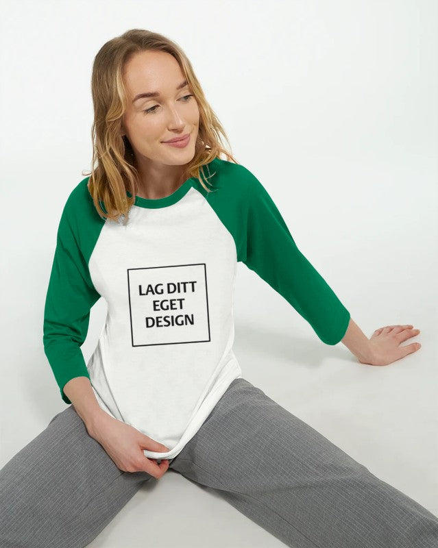 Unisex Raglan T-skjorte med 3/4 Ermer – Skap Ditt Unike Design