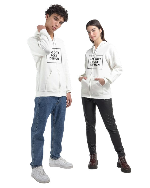 Personlig Hettejakke med Glidelås | Lag Din Egen Zip Hoodie med Eget Trykk
